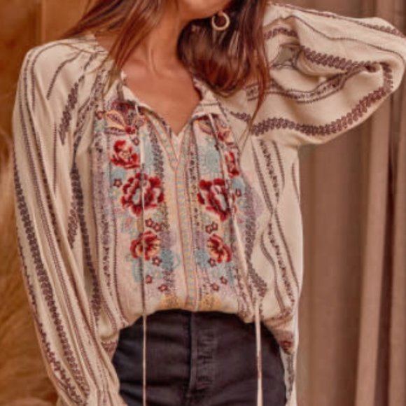 Savanna Jane Multicolor Embroidered Blouse - Picture 2 of 4